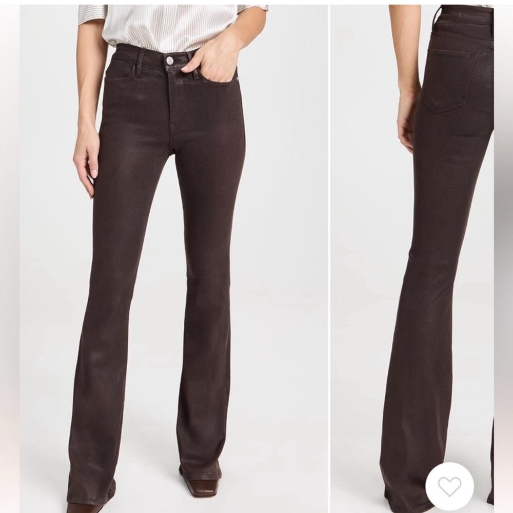 Frame Le High Flare Coated Jean in Espresso